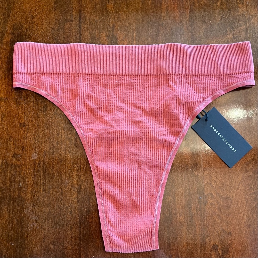 Understatement Ribbed Seamless High Cut String Panty
